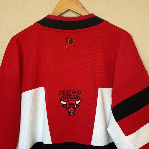 Vintage Pro Player Chicago Bulls 90s Warm Up Button Down Shirt Jersey XL - Picture 9 of 12